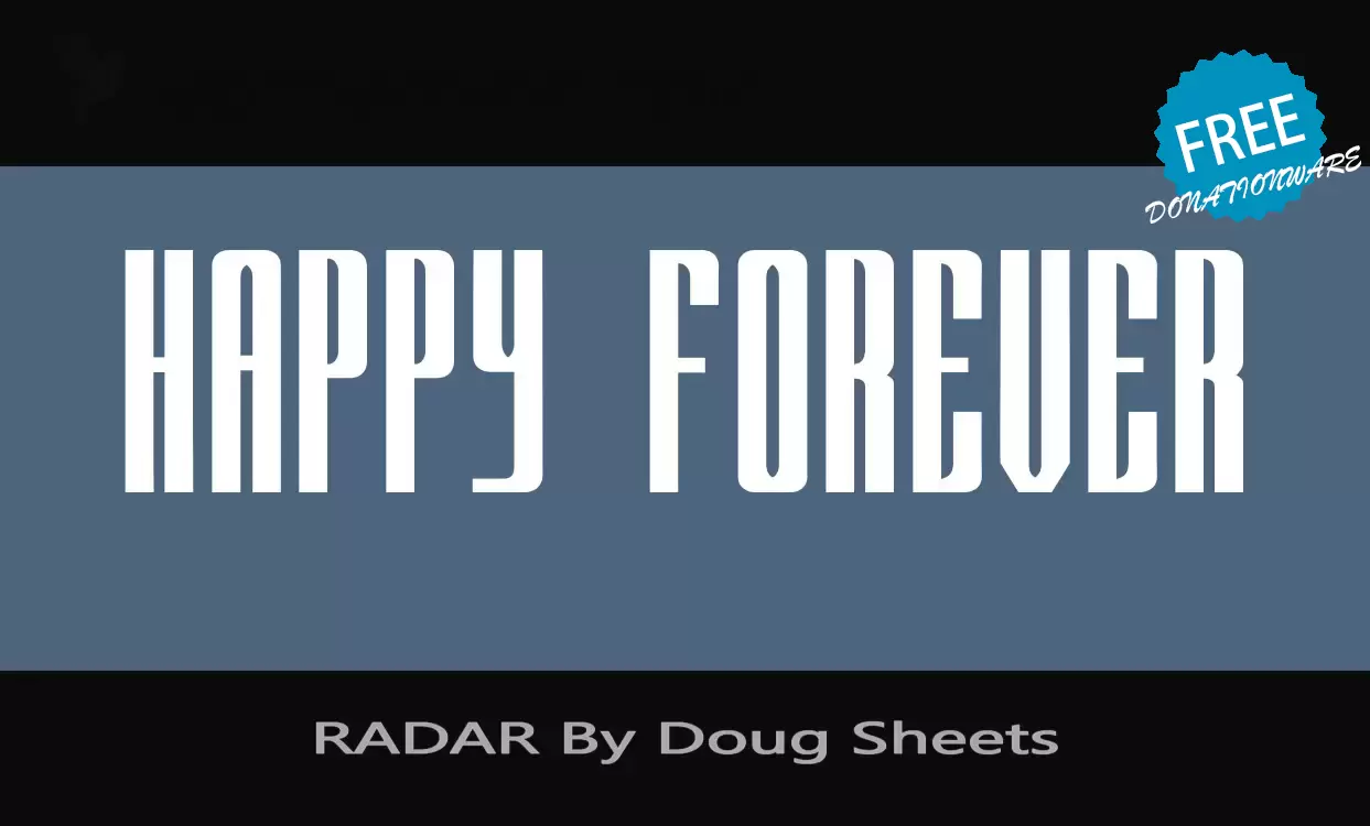 Font Sample of RADAR-By-Doug-Sheets
