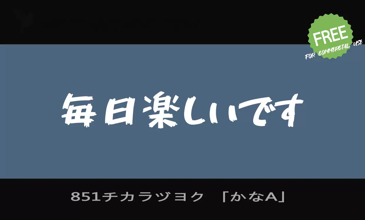 「851チカラヅヨク-「かなA」」字体效果图