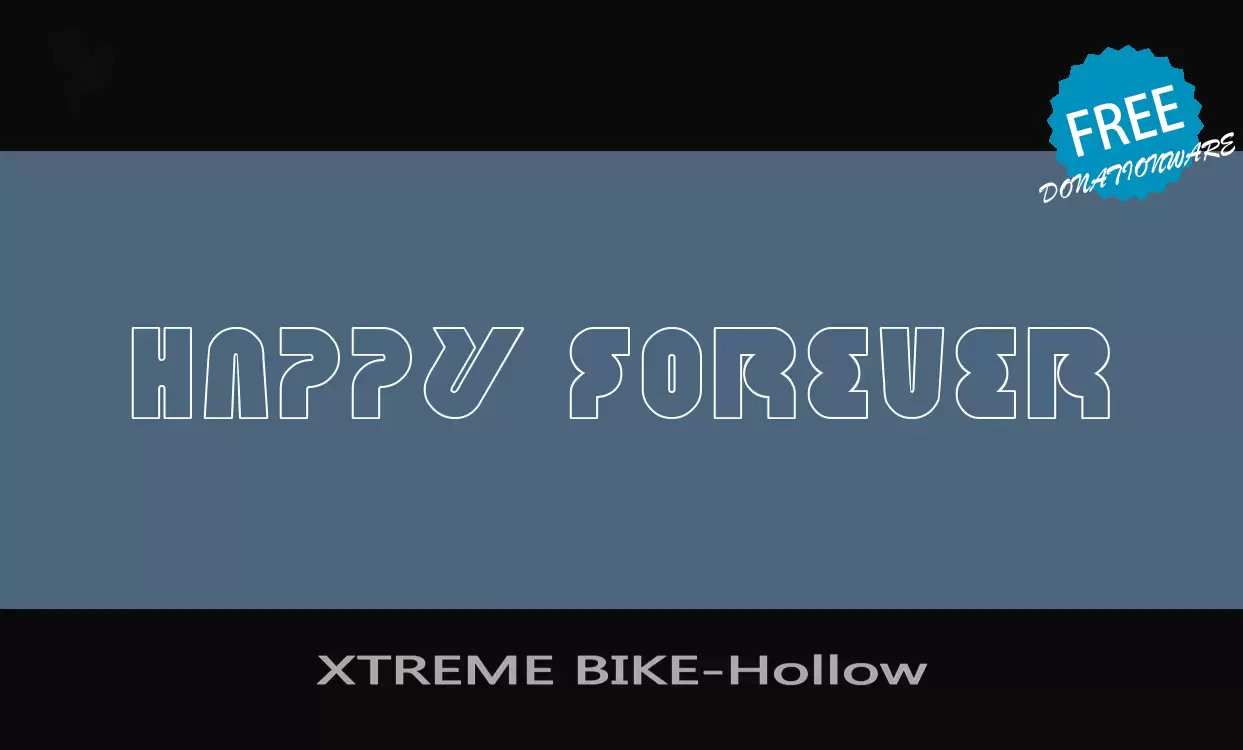 Font Sample of XTREME-BIKE-Hollow