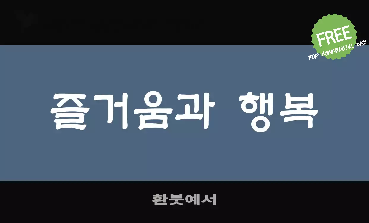 Font Sample of 환붓예서