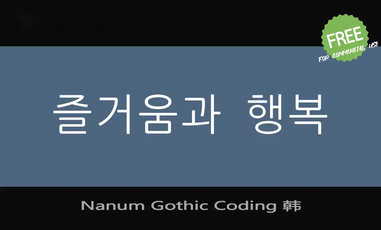 Font Sample of Nanum-Gothic-Coding-韩