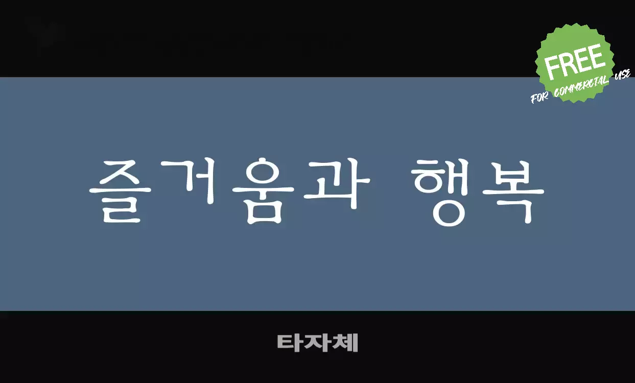 Font Sample of 타자체