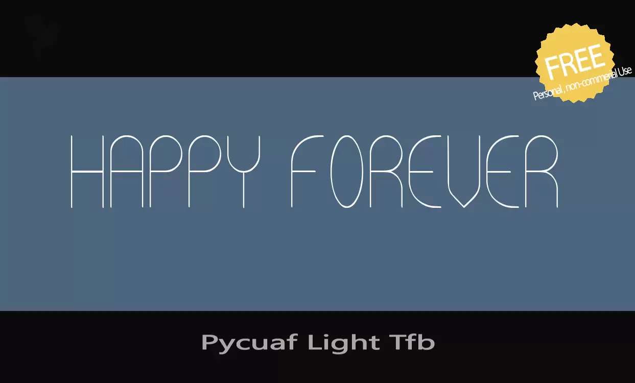 「Pycuaf-Light-Tfb」字体效果图