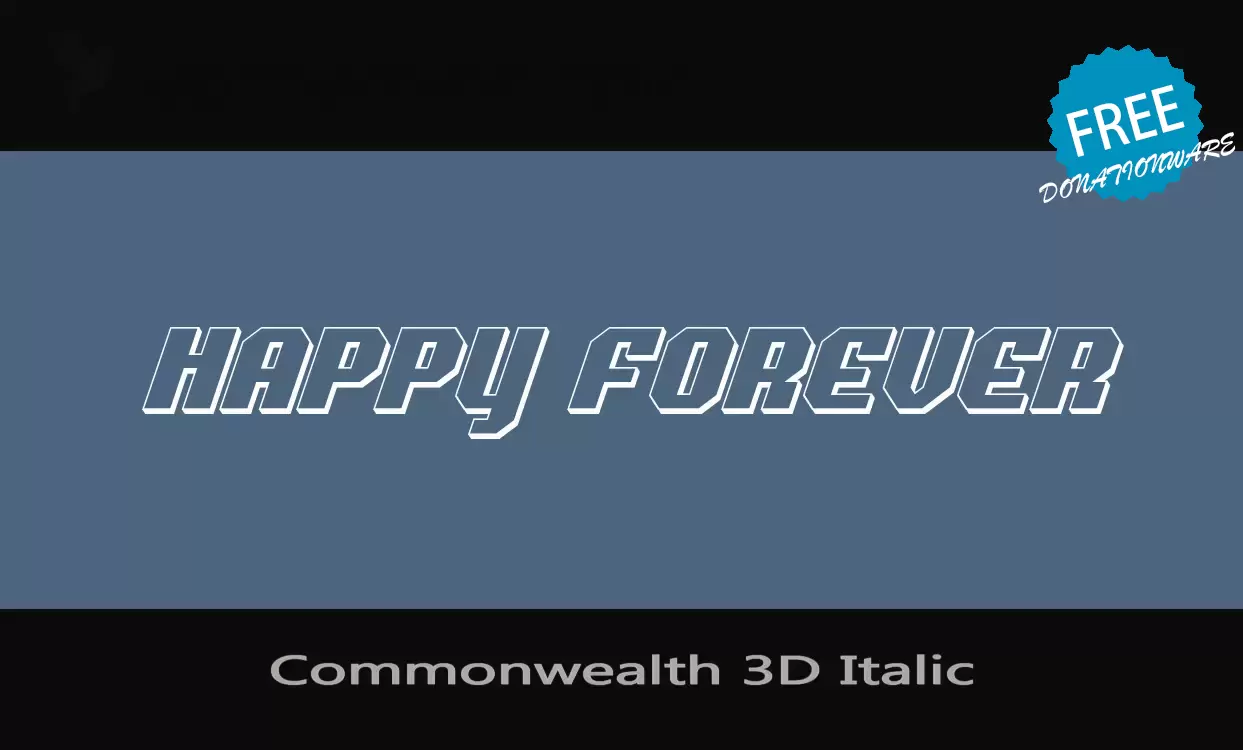 「Commonwealth-3D-Italic」字体效果图