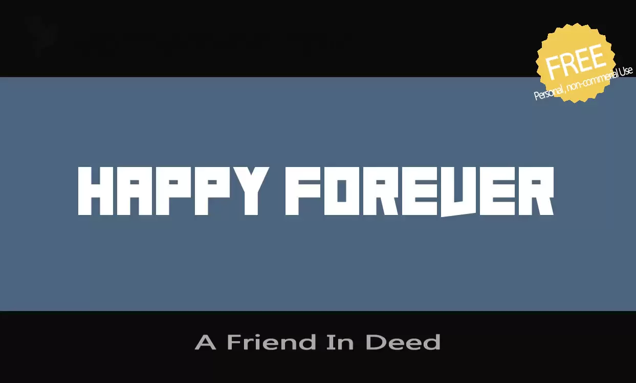 Font Sample of A-Friend-In-Deed