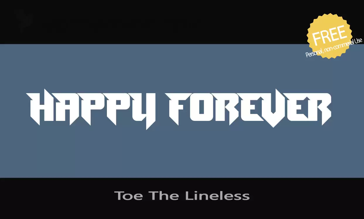Font Sample of Toe-The-Lineless