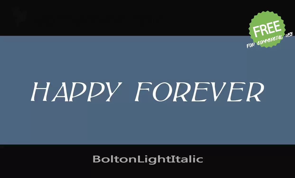 Font Sample of BoltonLightItalic