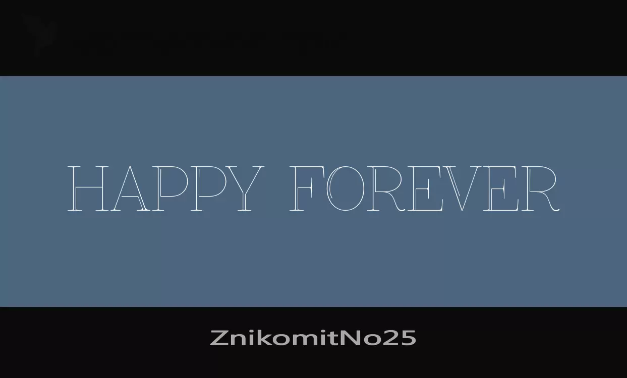 「ZnikomitNo25」字体效果图