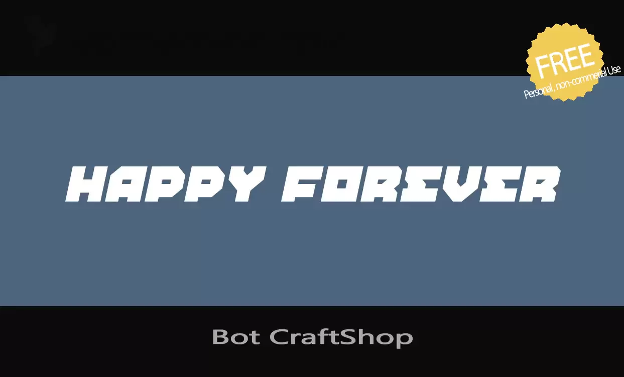 Font Sample of Bot-CraftShop