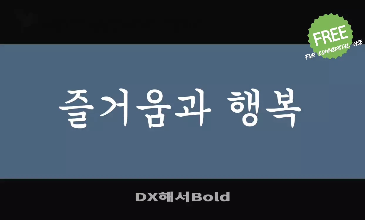 「DX해서Bold」字体效果图