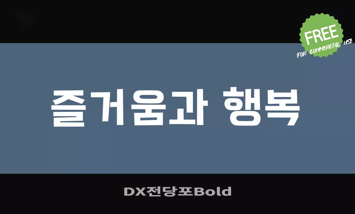 「DX전당포Bold」字体效果图