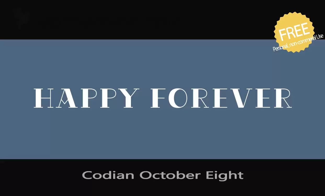 Font Sample of Codian-October-Eight
