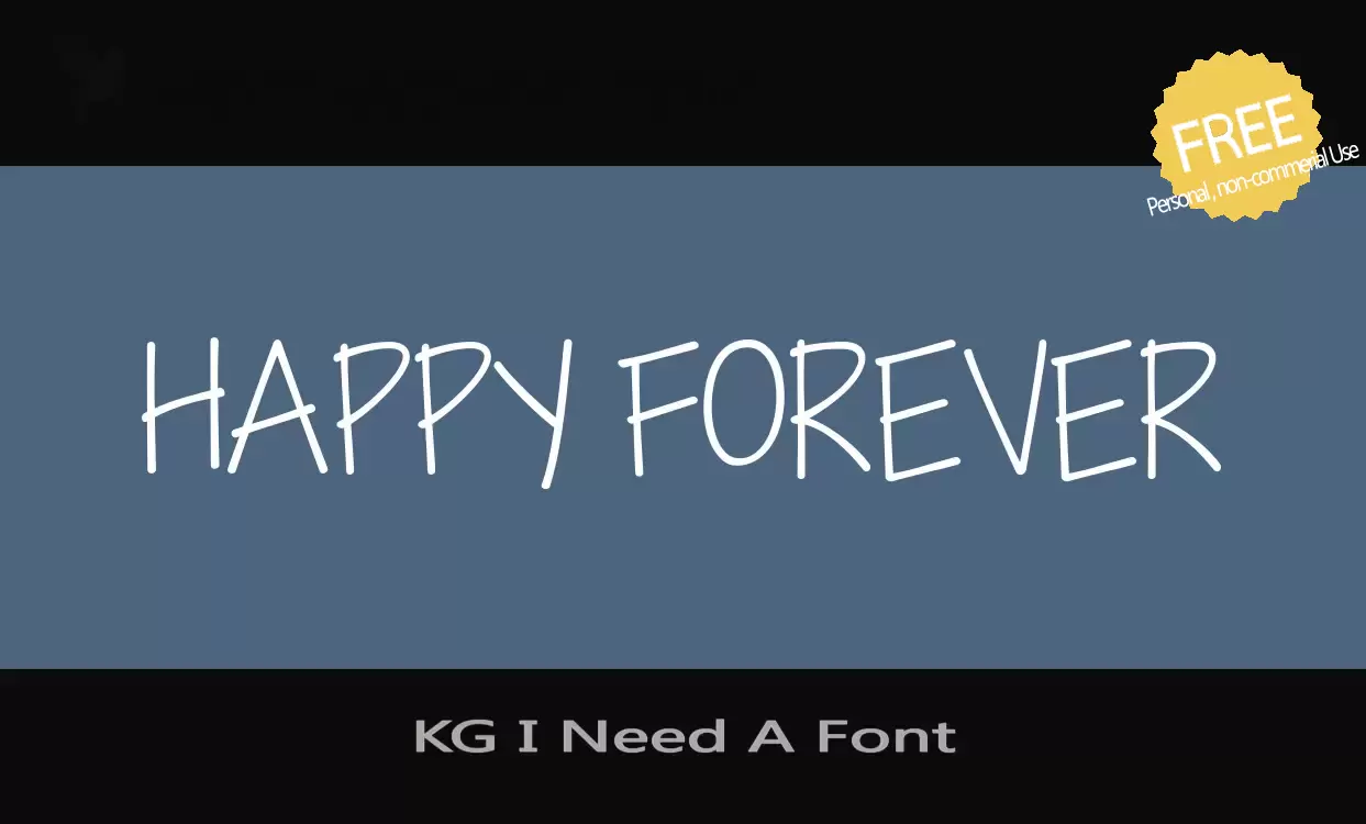 Sample of KG-I-Need-A-Font