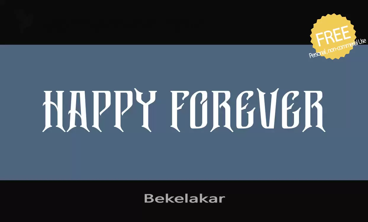 Font Sample of Bekelakar