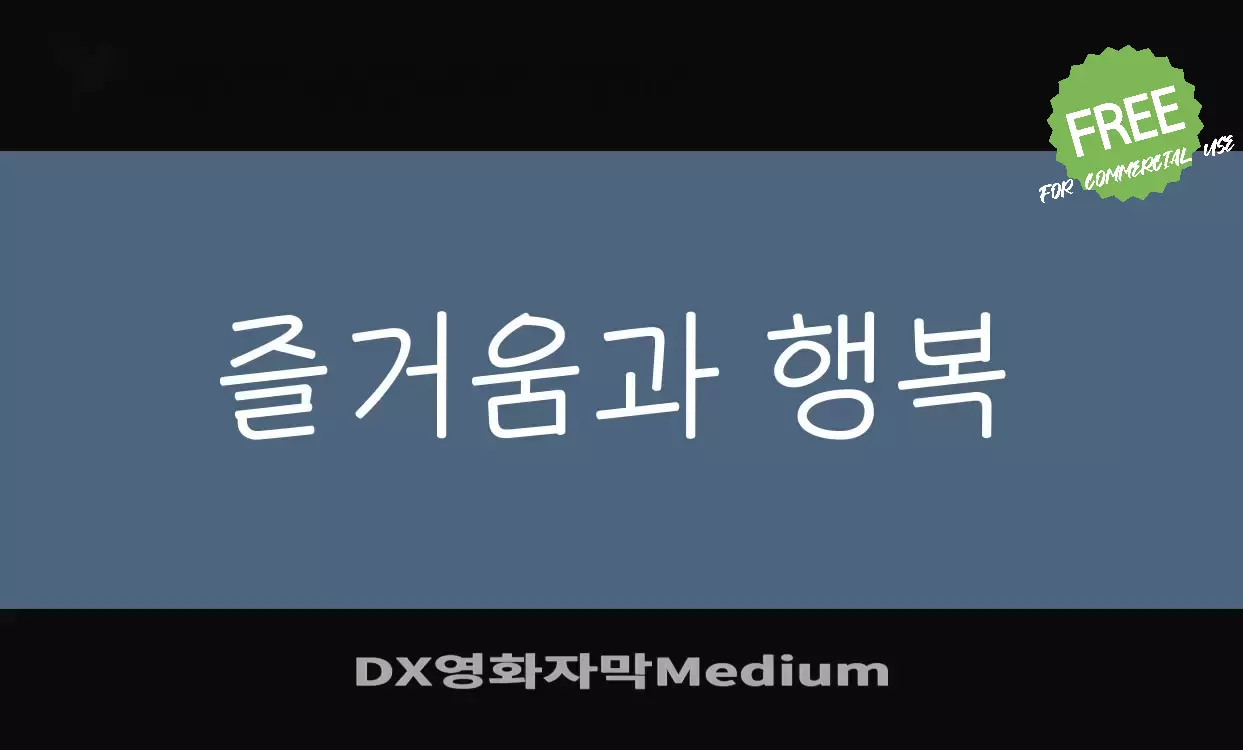 「DX영화자막Medium」字体效果图