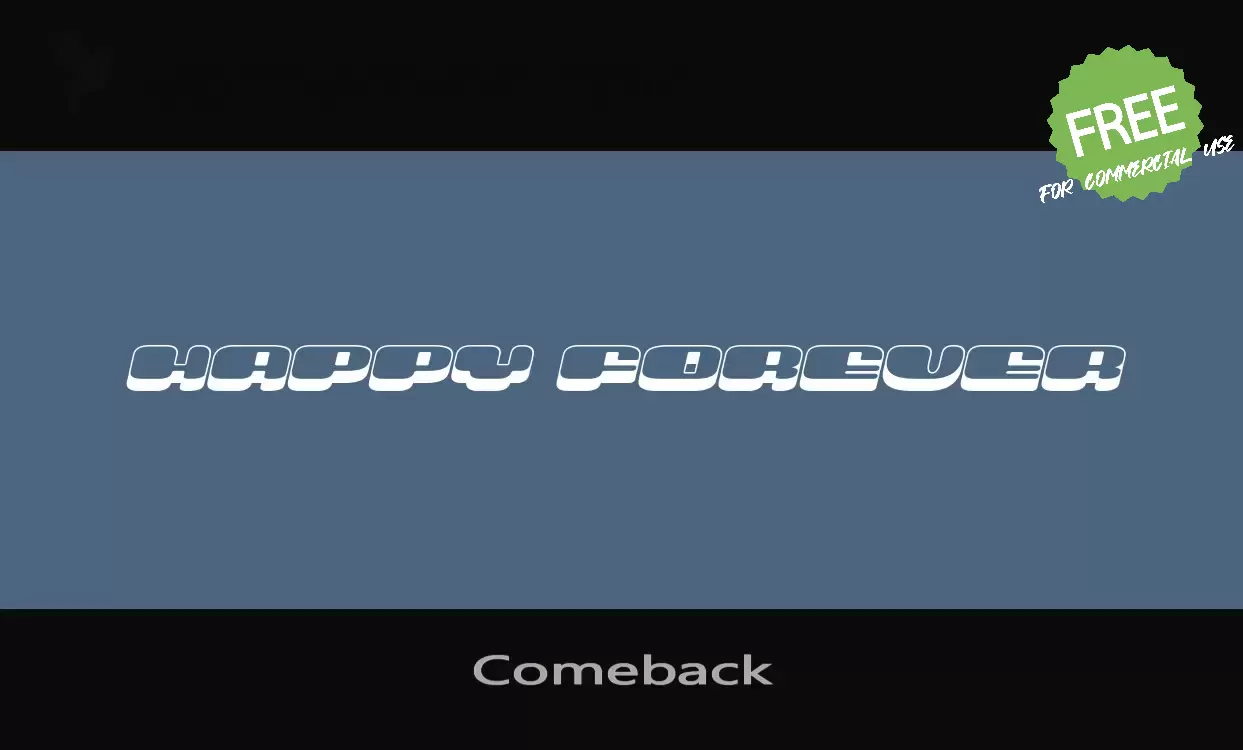「Comeback」字体效果图