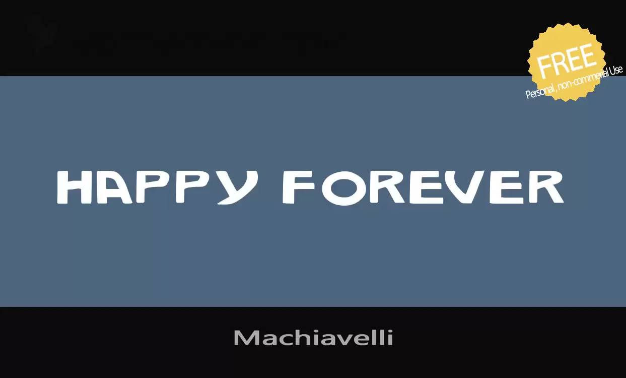 「Machiavelli」字体效果图