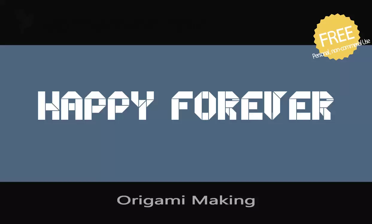 Font Sample of Origami-Making