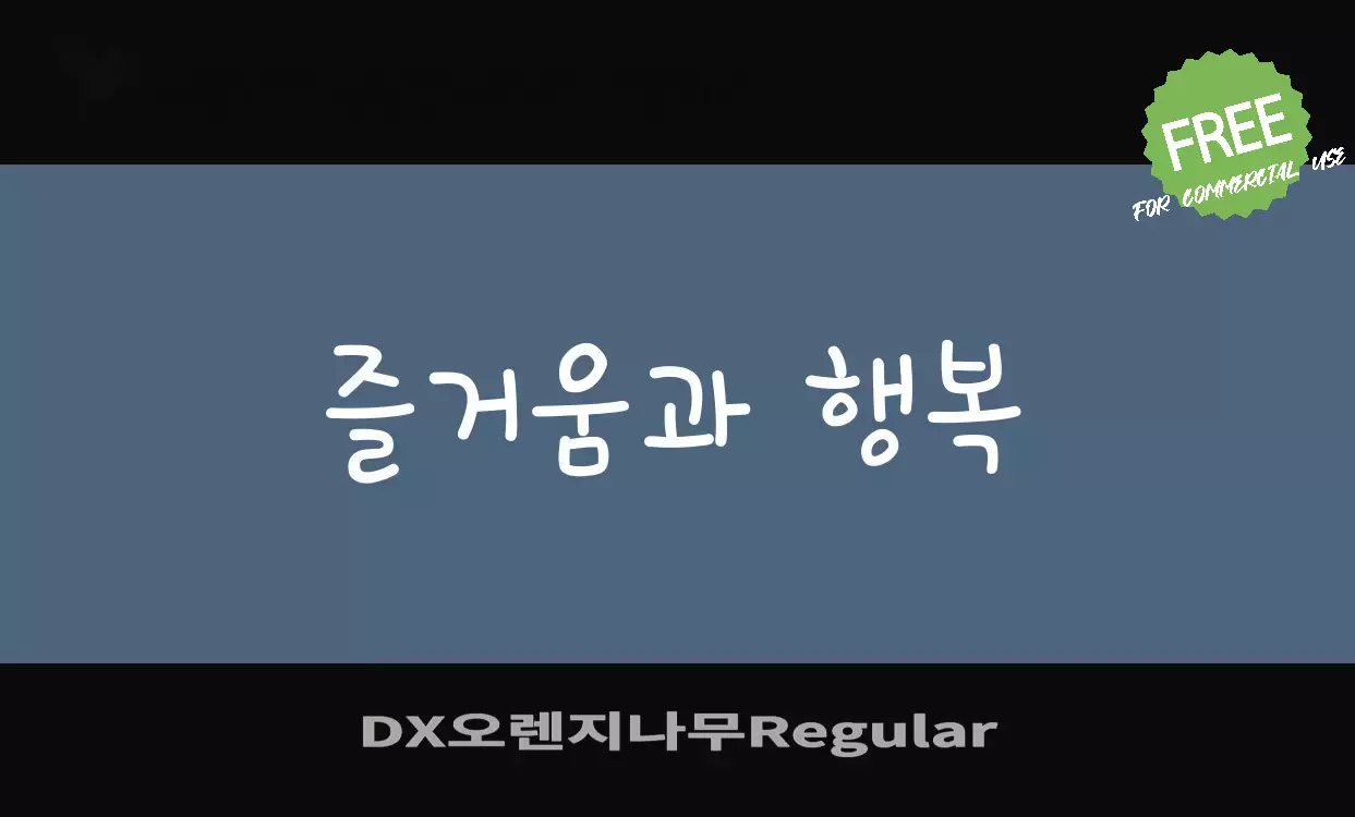 「DX오렌지나무Regular」字体效果图