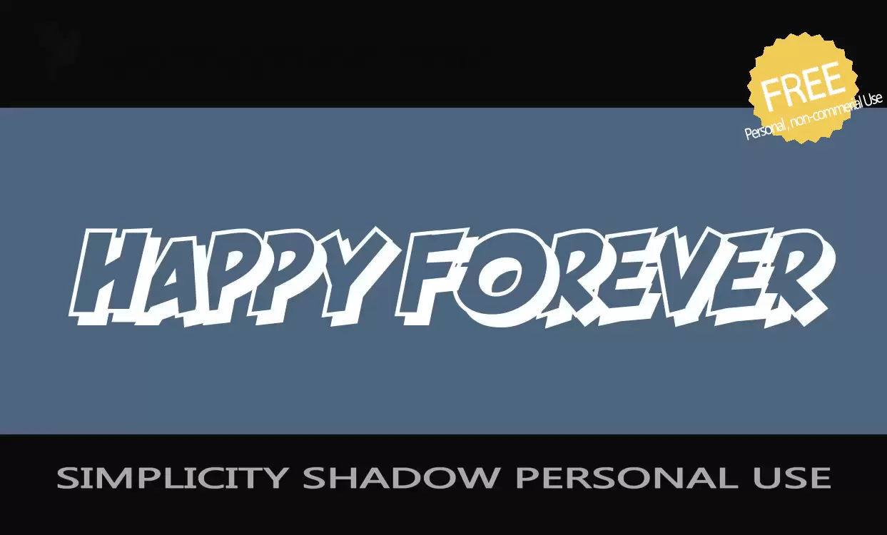 「SIMPLICITY-SHADOW-PERSONAL-USE」字体效果图