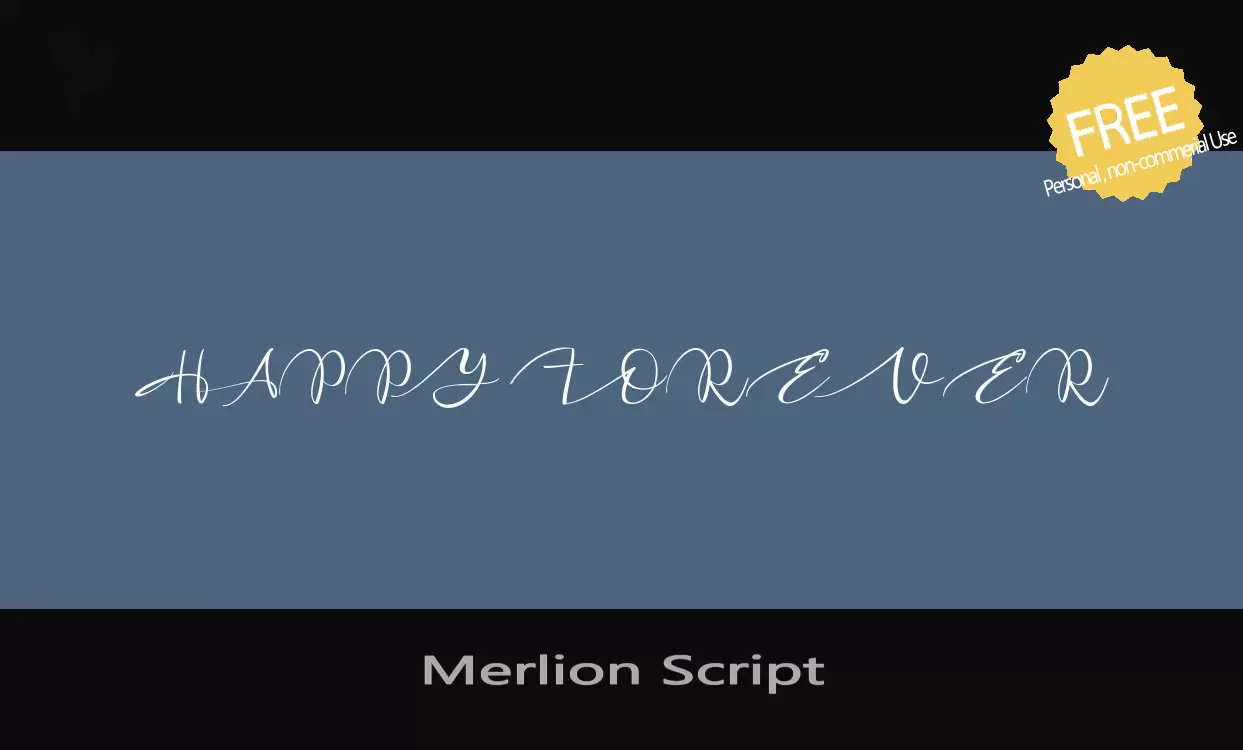 「Merlion-Script」字体效果图