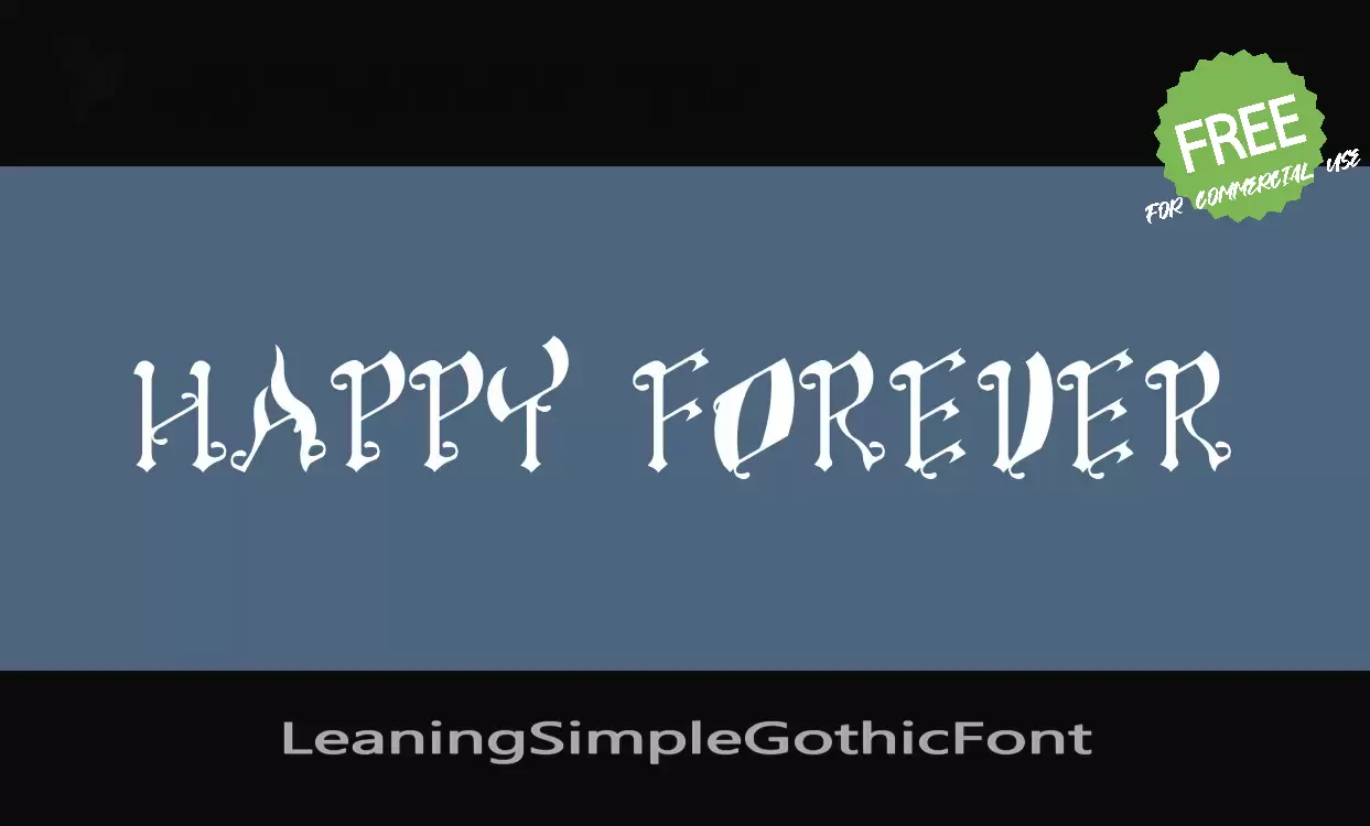 Sample of LeaningSimpleGothicFont