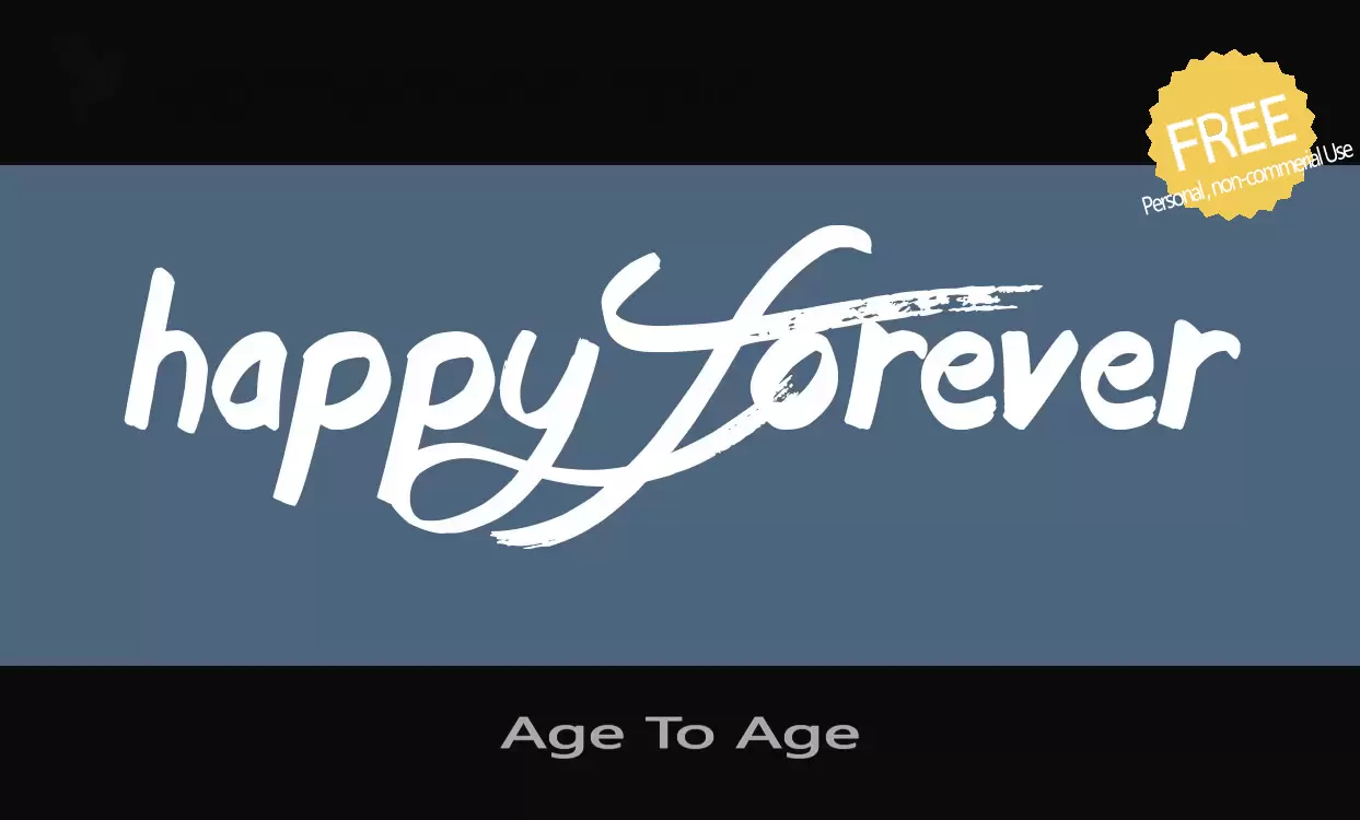 Font Sample of Age-To-Age