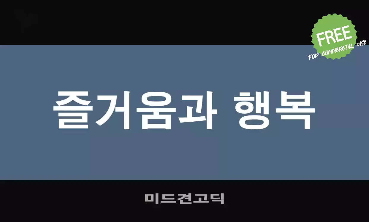 「미드견고딕」字体效果图