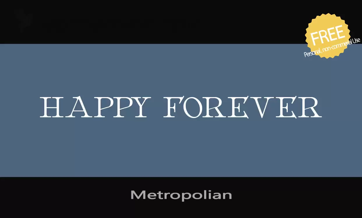 「Metropolian」字体效果图