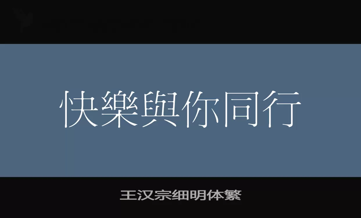 「王汉宗细明体繁」字体效果图