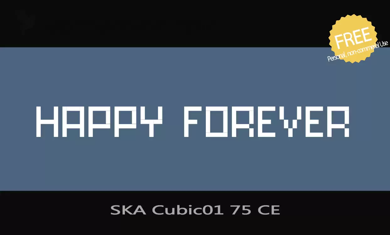Font Sample of SKA-Cubic01-75-CE