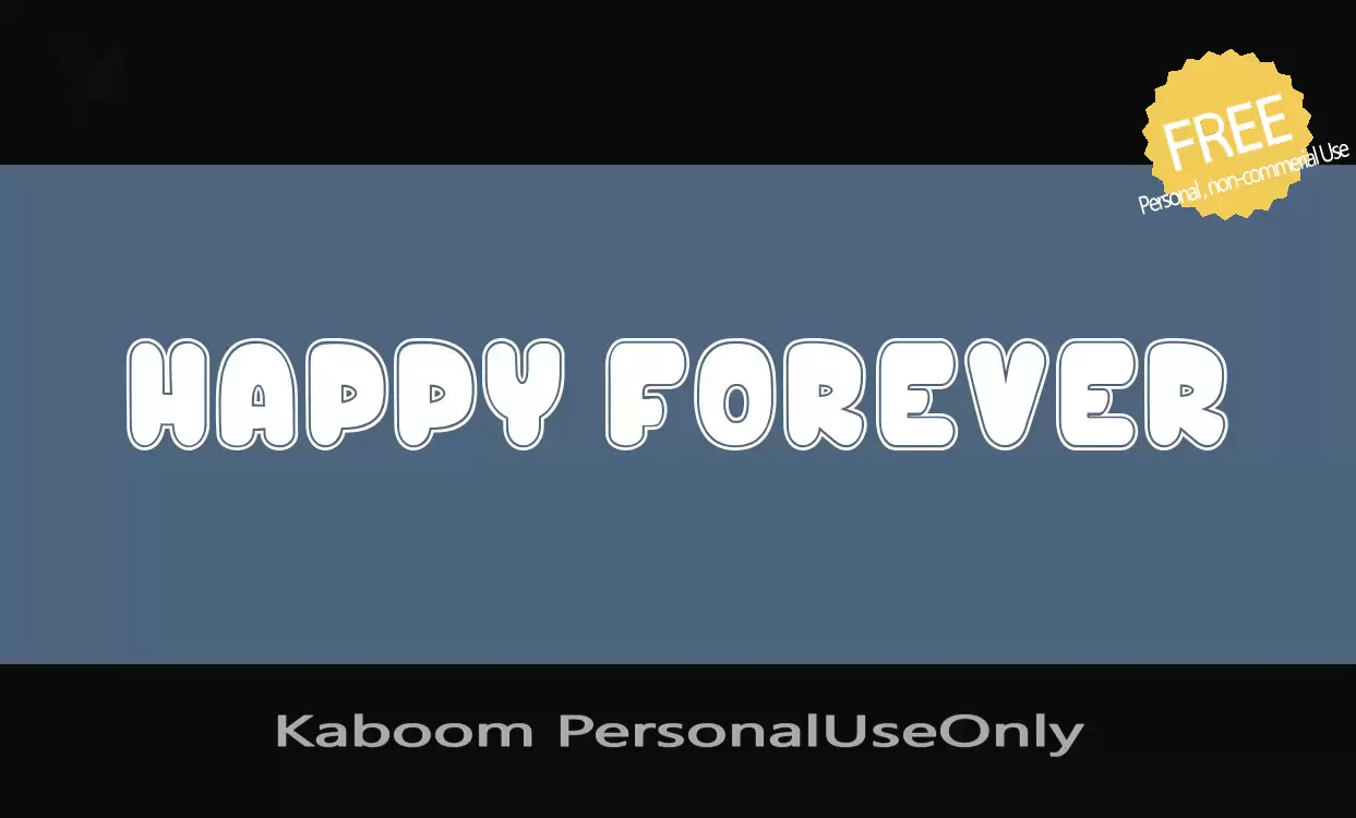 Font Sample of Kaboom-PersonalUseOnly