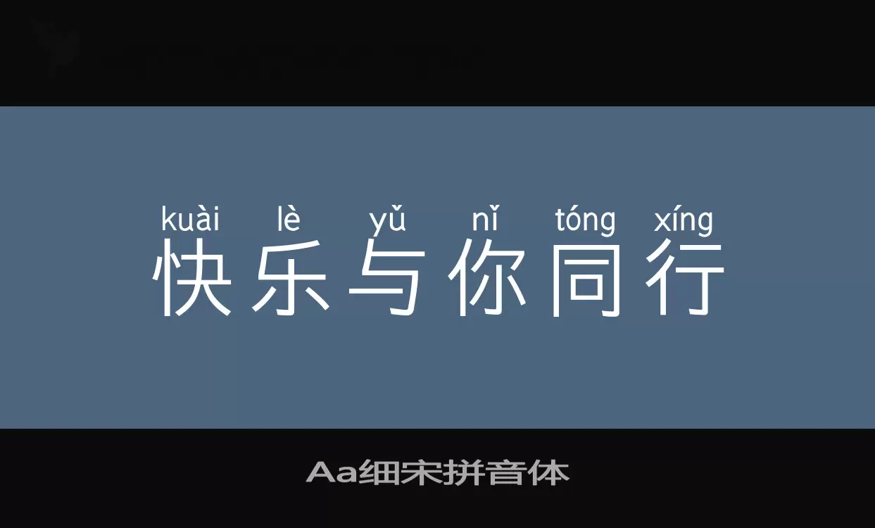 「Aa细宋拼音体」字体效果图