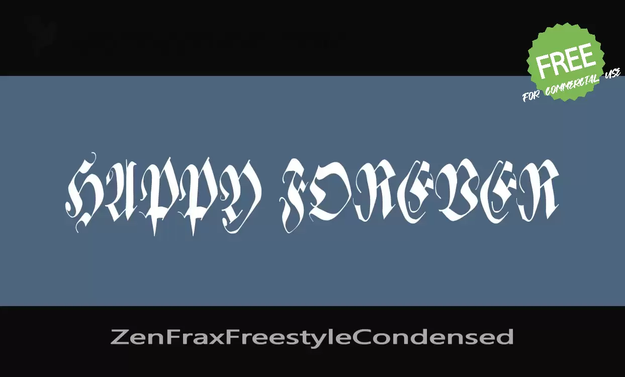 「ZenFraxFreestyleCondensed」字体效果图