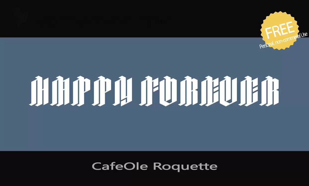 「CafeOle-Roquette」字体效果图