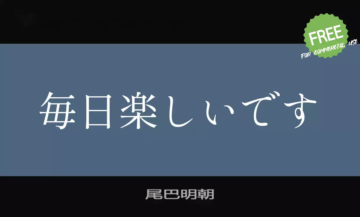 「尾巴明朝」字体效果图