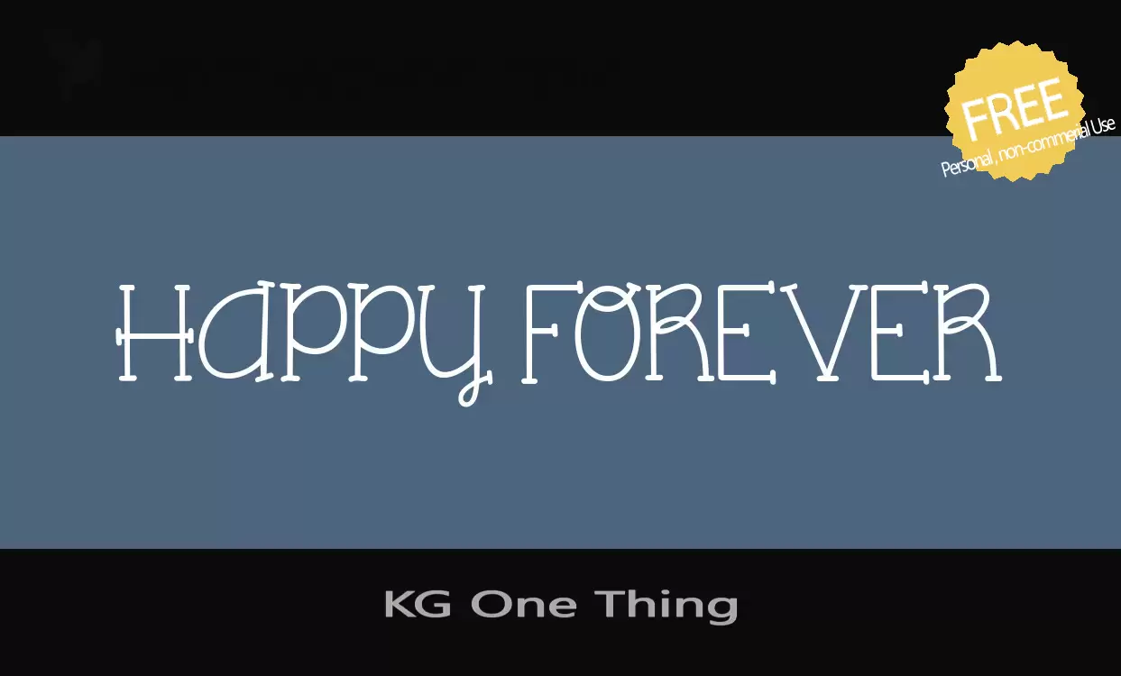 Font Sample of KG-One-Thing