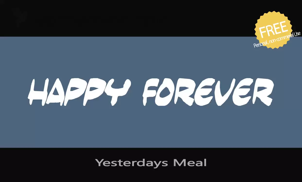 「Yesterdays-Meal」字体效果图