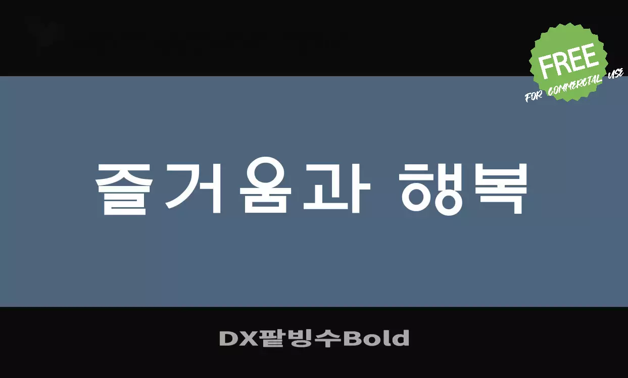 「DX팥빙수Bold」字体效果图