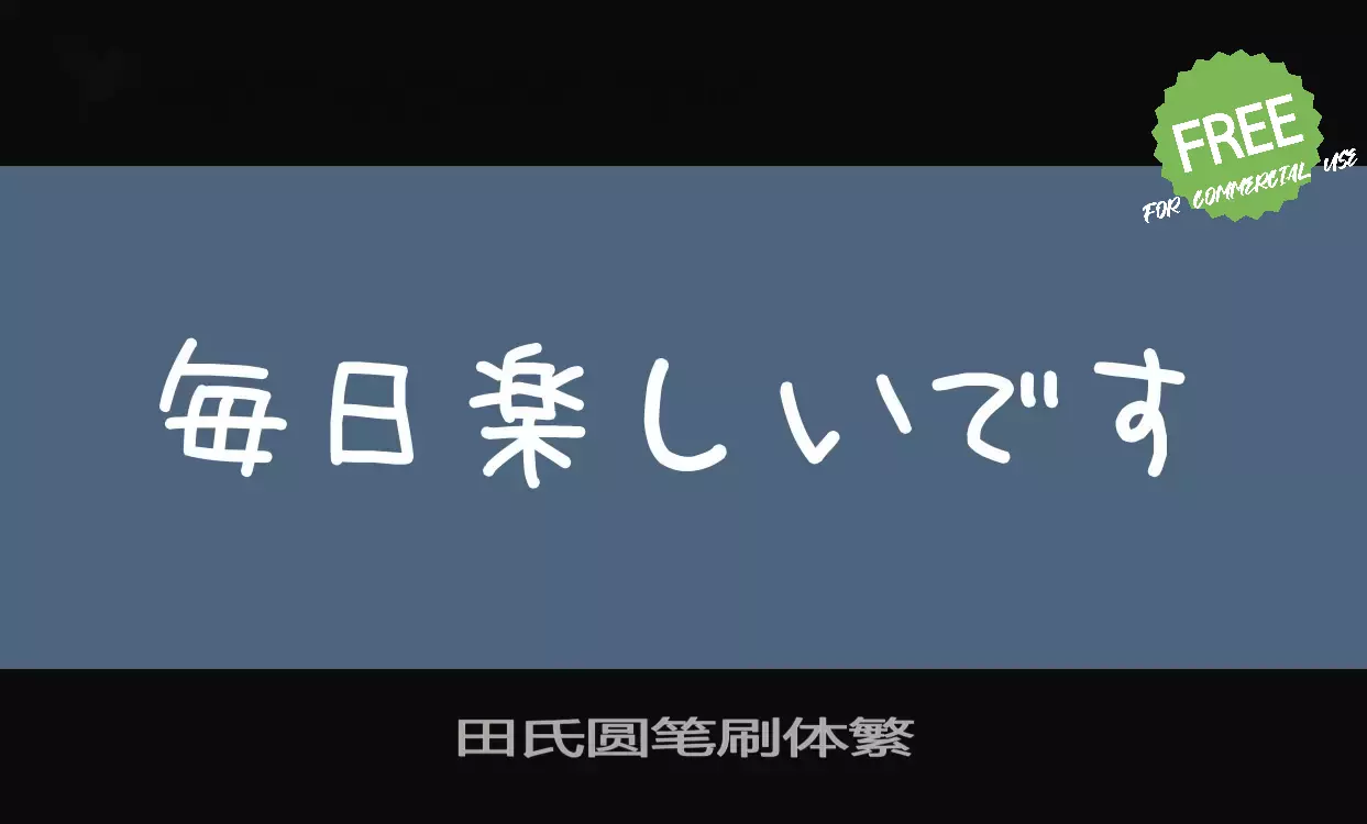 「田氏圆笔刷体繁」字体效果图