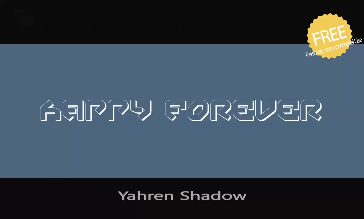 Font Sample of Yahren-Shadow