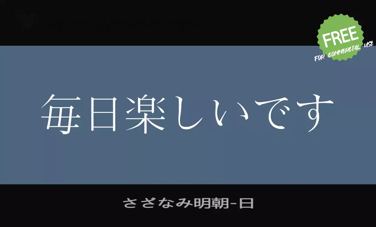 「さざなみ明朝」字体效果图