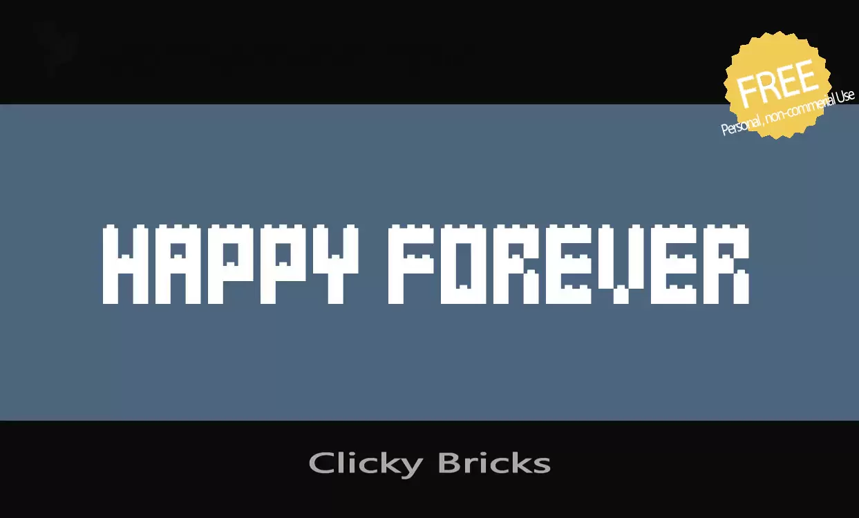 「Clicky-Bricks」字体效果图