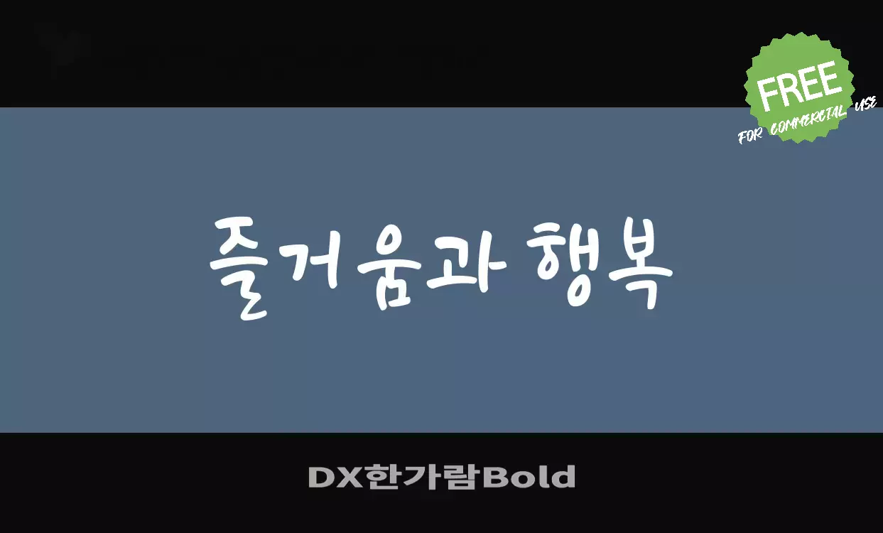 「DX한가람Bold」字体效果图