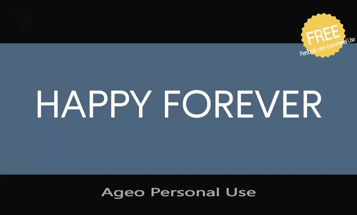 「Ageo-Personal-Use」字体效果图