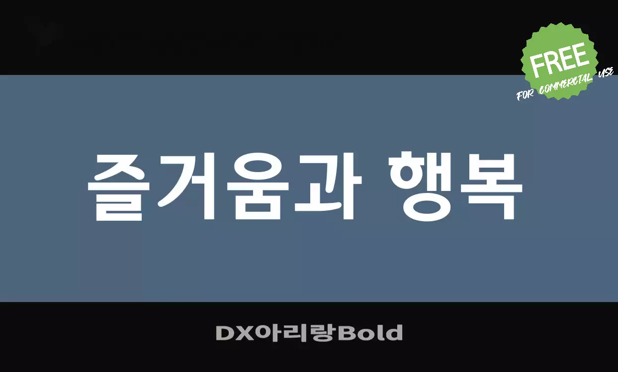Font Sample of DX아리랑Bold