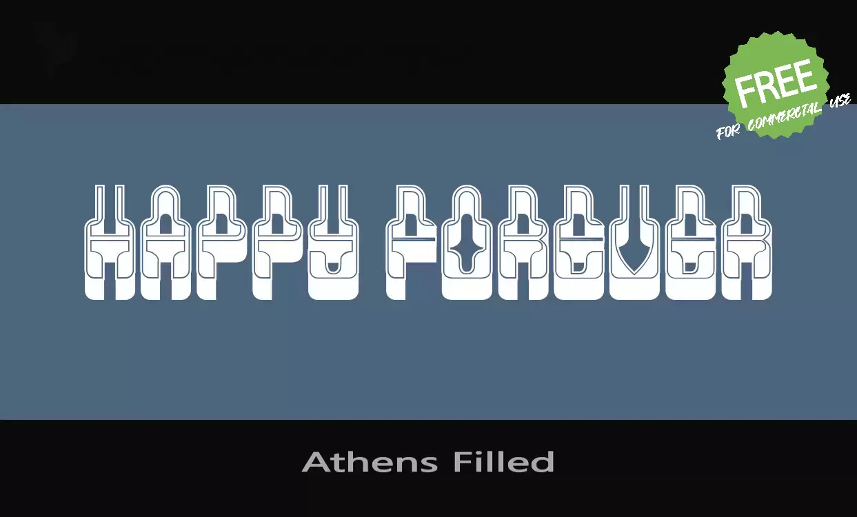 Font Sample of Athens-Filled
