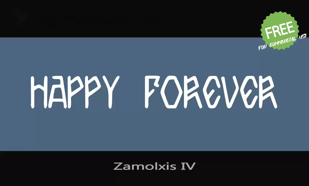「Zamolxis-IV」字体效果图