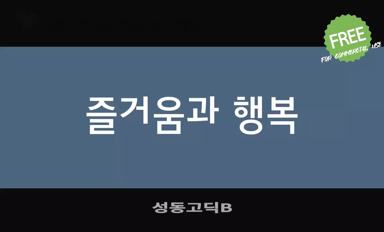 「성동고딕B」字体效果图