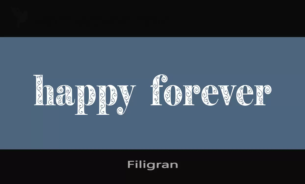 Font Sample of Filigran